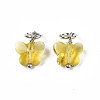 Faceted Transparent Glass Charms GLAA-T024-06L-2