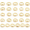26Pcs 26 Style Initial Letter A~Z Clear Cubic Zirconia Adjustable Rings Set RJEW-Q781-17G-1