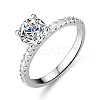 Rhodium Plated 925 Sterling Silver Pave 8.2x4.9mm Moissanite Finger Rings WG6D295-45-4