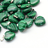 Heart Dyed Synthetic Malachite Pendants G-Q371-02-1