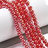 Electroplate Opaque Glass Beads Strands GLAA-XCP0001-52-2