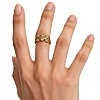 304 Stainless Steel Pave Cubic Zirconia Cuff Open Rings SA-CBA83B5-02G-1