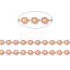 Ion Plating(IP) 304 Stainless Steel Daisy Flower Link Chains with Enamel AJEW-J035-03G-10-2