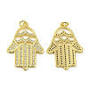 Rack Plating Brass with Cubic Zirconia Pendants KK-Q784-14G-1