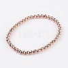 Electroplate Non-Magnetic Synthetic Hematite Round Bead Stretch Bracelets BJEW-L579-01-1