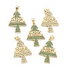 Brass Micro Pave Cubic Zirconia Pendants ZIRC-J038-02D-3