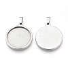 Tarnish Resistant 201 Stainless Steel Pendant Cabochon Settings STAS-S073-03P-1