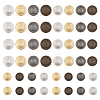 48Pcs 12 Styles Retro Style Brass Buttons BUTT-FG0001-11B-1