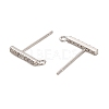 Rhodium Plated 925 Sterling Silver Ear Stud Findings STER-F058-01P-04-2
