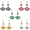 Glass Seed Bead Evil Eye Hoop Earrings EJEW-MZ00272-1