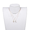 Brass Micro Pave Cubic Zirconia Pendant Necklace Sets NJEW-JN02671-4