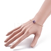 Natural Amethyst Round Beaded Bangle BJEW-JB07840-03-3