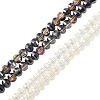 2 Strands 2 Styles Electroplate Transparent Glass Beads Strands EGLA-TA0013-68-3