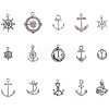 Tibetan Silver Anchor & Helm Pendants TIBEP-PH0004-15AS-WH-2