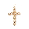 3Pcs 3 Colors Brass Beaded Pendants PALLOY-JF04054-2