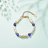 ABS Imitation Pearl & Millefiori Glass Beaded Bracelet for Women BJEW-JB08434-2