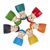 Rainbow Wooden Peg Dolls WOOD-WH0098-53-6