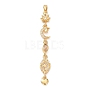 Tassel Brass Micro Pave Clear Cubic Zirconia Big Pendants KK-L271-01G-01-1