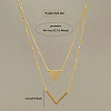 Triangle & Letter V Pendant Alloy Double Layer Necklaces for Women FS-WGE5888-02-3