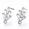 Brass Cubic Zirconia Ear Studs MAK-T011-04P-1
