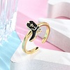 Rack Plating Brass Micro Pave Cubic Zirconia Open Cuff Rings for Women KK-K392-59G-05-1