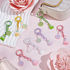 10Pcs 5 Colors Resin Badminton & Racket Pendant Decorations HJEW-SP0001-68-4