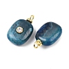 Dyed Natural Blue Agate Pendants KK-B157-42F-08-2