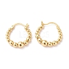 Brass Rotating Round Beaded Hoop Earrings EJEW-G333-11G-1