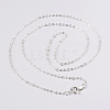 Nickel Free Silver Color Plated Brass Chain Necklaces X-SW028-S-6