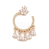 Brass Micro Pave Cubic Zirconia Pendants KK-F918-01KCG-1