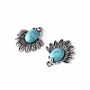 Synthetic Turquoise Pendants PALLOY-N157-033-3