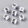 Large Hole Acrylic Letter European Beads SACR-Q103-6mm-01E-1