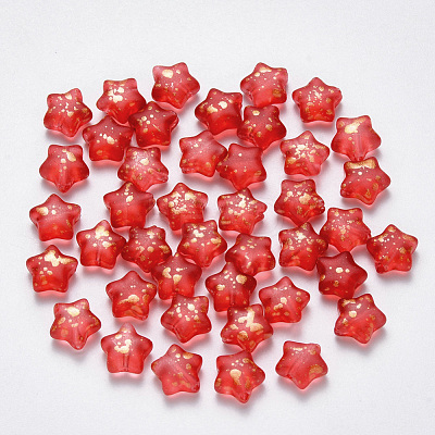 Spray Painted Glass Beads X-GLAA-R211-04-F02-1