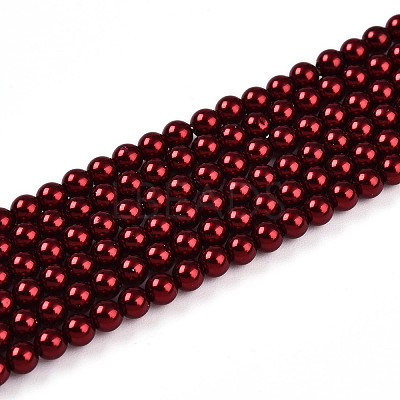 Baking Paint Pearlized Glass Pearl Bead Strands HY-N002-3mm-A13-1