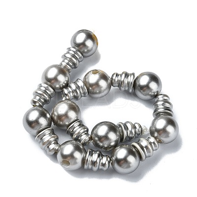 Shell Pearl 3-Hole Guru Beads Strands G-K149-53B-1