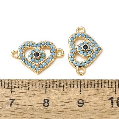 Brass Micro Pave Synthetic Turquoise Connector Charms GG-CBAE681-22G-1