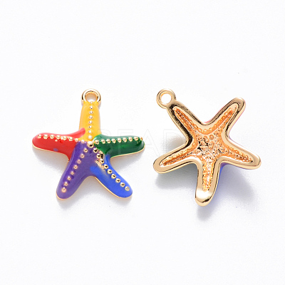 Brass Enamel Charms KK-T049-050G-01-NF-1