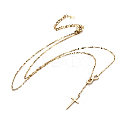 304 Stainless Steel Cable Chains Lariat Necklaces X-NJEW-F267-17G-1