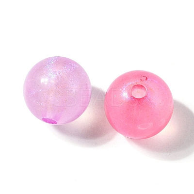Rainbow Iridescent Plating Acrylic Beads MACR-YW0002-19D-1