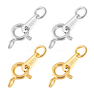 4Pcs 2 Colors 925 Sterling Silver Spring Ring Clasps STER-PH0001-98-1