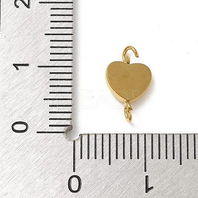 Ion Plating(IP) 304 Stainless Steel Enamel Heart Connector Charms STAS-G351-08G-02-1
