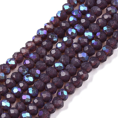 Electroplate Opaque Solid Color Glass Beads Strands EGLA-A044-P1mm-L11-1