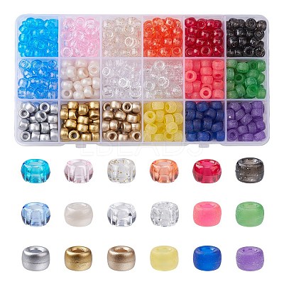 540Pcs 18 Colors Plastic Beads KY-FS0001-13-1