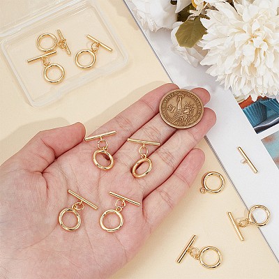 10Pcs Brass Toggle Clasps FIND-BC0005-72-1