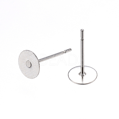 Non-Tarnish 304 Stainless Steel Stud Earring Findings A-STAS-D448-088P-6mm-1