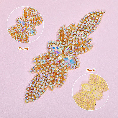 Flower Glass Hotfix Rhinestone FIND-WH0148-265A-01-1