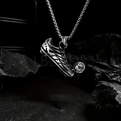 Football Soccer Shoe Alloy Pendant Necklaces FS-WG4A7BD-01-1-1