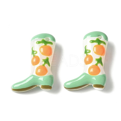 Painted Glass Beads Enamel Beads X-BLOW-D300-01B-1