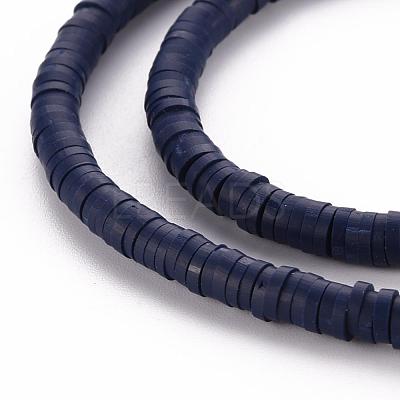 Flat Round Handmade Polymer Clay Bead Spacers CLAY-R067-4.0mm-35-1