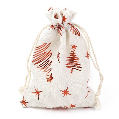 Christmas Theme Cotton Fabric Cloth Bag X-ABAG-H104-B-1